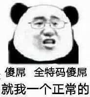 傻屌，全特玛傻屌，就我一个正常的