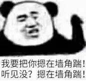 我要把你摁在墙角踹！听见没？摁在墙角踹