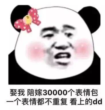 娶我陪嫁30000个表情包，一个表情都不重复看上的dd