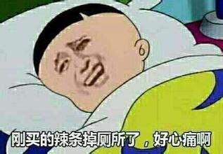 刚买的辣条掉厕所了，好心痛啊